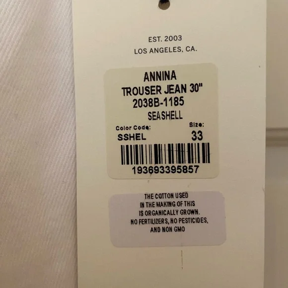 NWT Citizens Of Humanity Annina Trouser Jean in Soft White size 33
